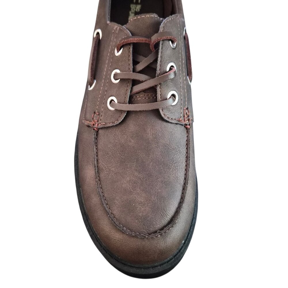 No Boundaries Platform Boat Shoes Women's Size 11 Brown Lug Sole Comfort Foam - Picture 3 of 9